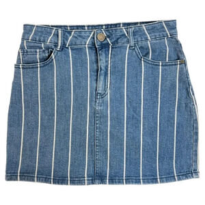 Altar’d State Blue/White Stripe Denim Mini Skirt Sz. M
